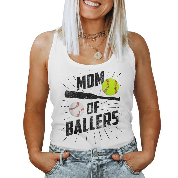 Mom Of Ballers Baseball Softball Game Women Tank Top