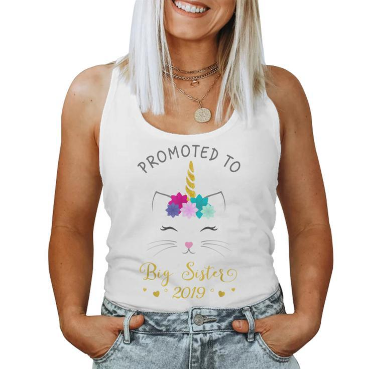 Promoted To Big Sister 2019 Cat Caticorn Girls Women Tank Top