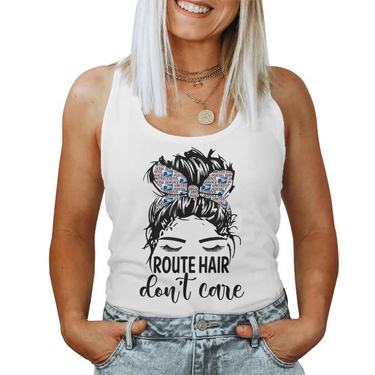 Route Hair Dont Care Mothers Day Mail Carrier Postal Worker  Women Tank Top Basic Casual Daily Weekend Graphic
