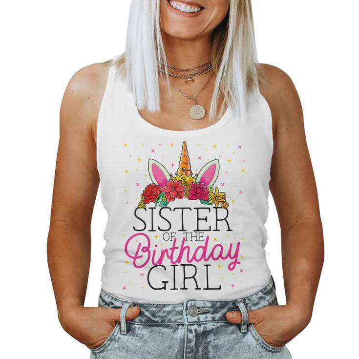 Sister Of The Birthday Girl Sissy Unicorn Birthday Women Tank Top