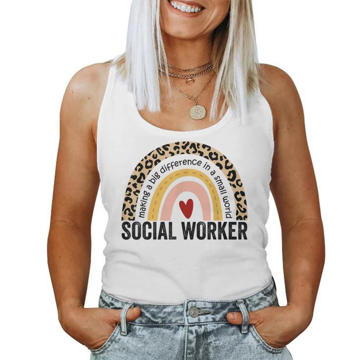 Social Worker Rainbow 2023 School Social Worker  Women Tank Top Basic Casual Daily Weekend Graphic