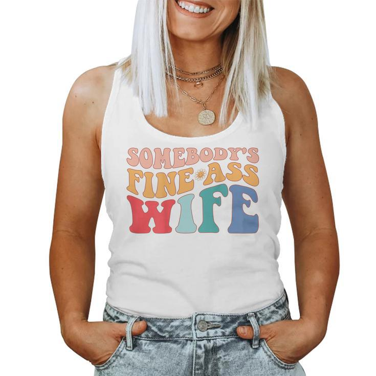 Somebodys Fine Ass Wife Funny Saying Milf Hot Momma - Back  Women Tank Top Basic Casual Daily Weekend Graphic