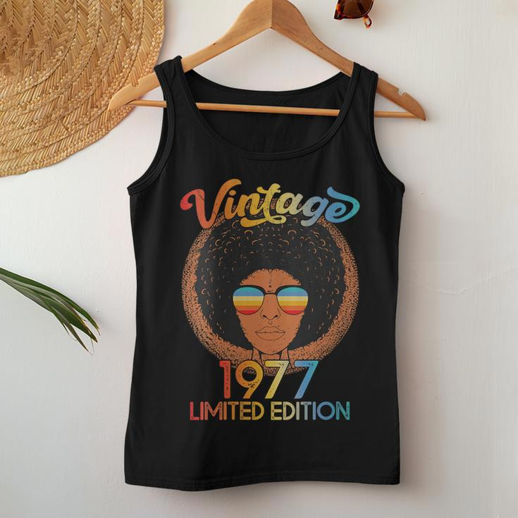 Womens 45 Years Old 45Th Birthday Black African American Since 1977 Women Tank Top Unique Gifts