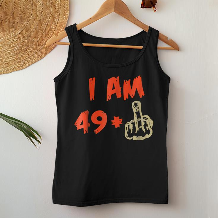 Im 49 Plus Middle Finger Shirt 50Th Birthday Tee Women Tank Top Unique Gifts