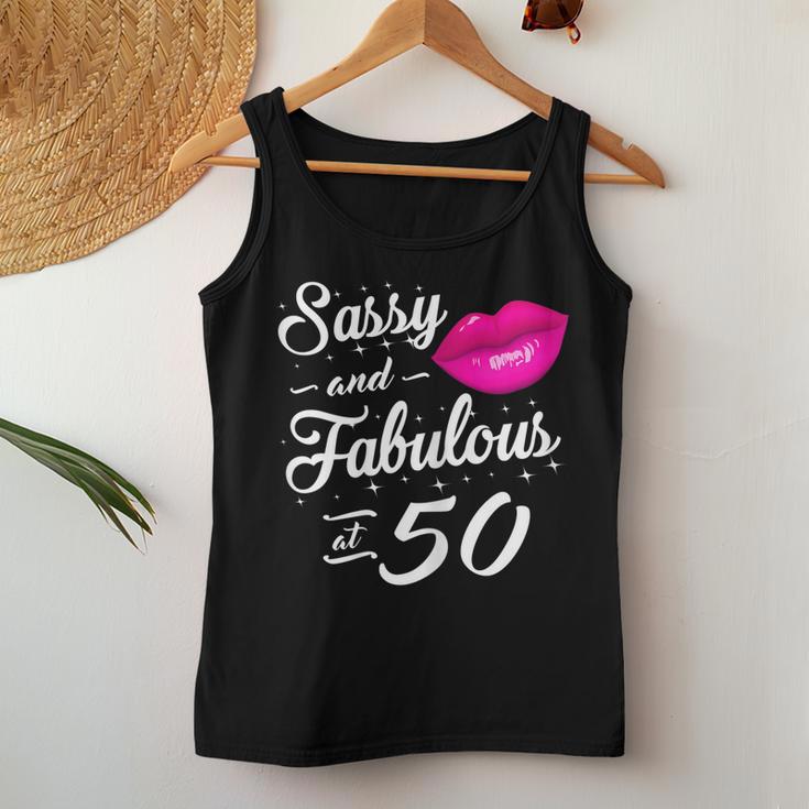 50th Birthday Tshirt Sassy And Fabulous 50 Year Old Tee Women Tank Top