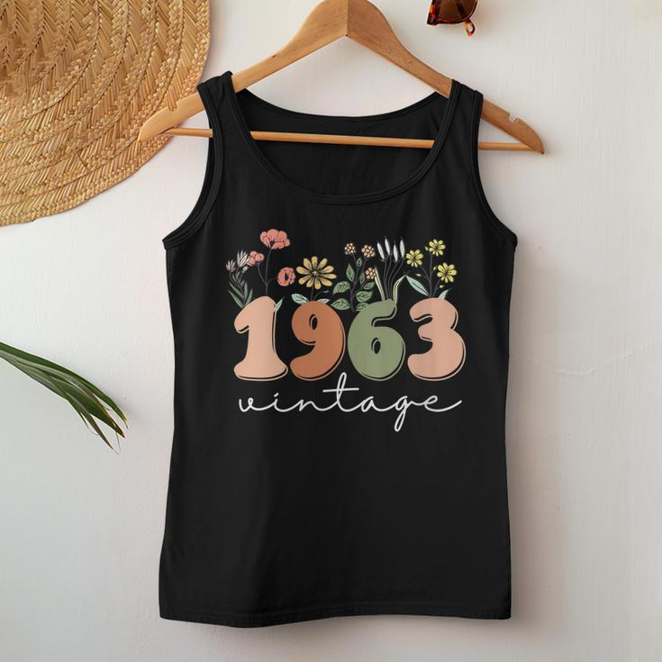 Womens 60 Years Old Vintage 1963 60Th Birthday Wildflower Women Women Tank Top Unique Gifts