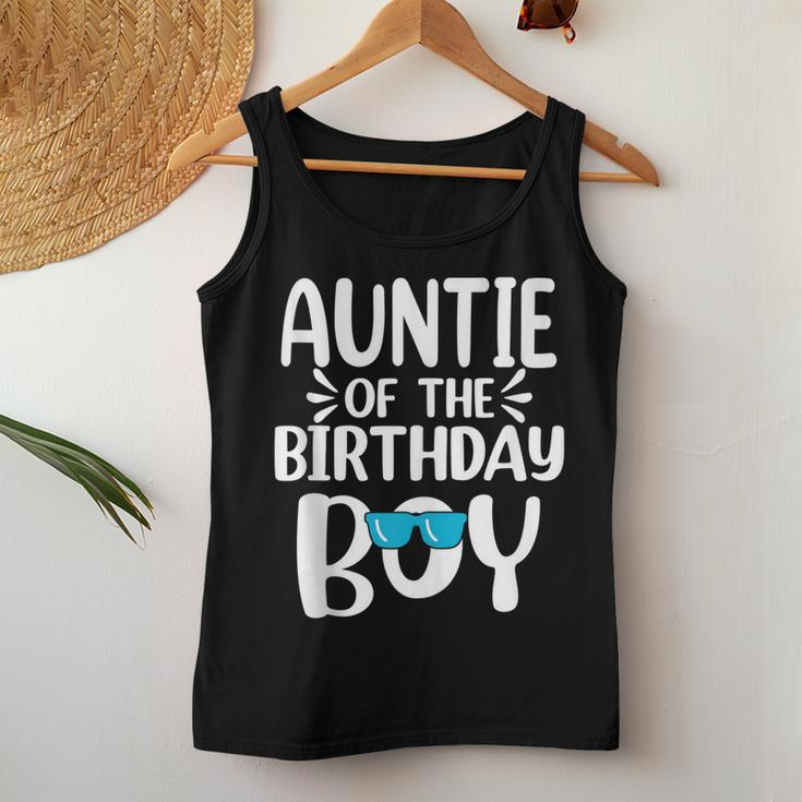 Auntie Of The Birthday Boy Mom Dad Kids Family Matching Women Tank Top Unique Gifts