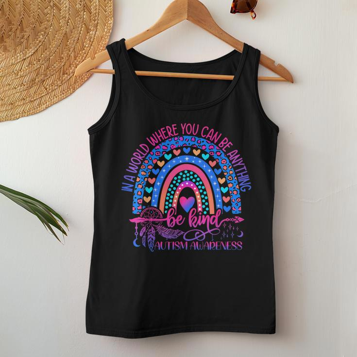 Autism Awareness Be Kind Leopard Rainbow Choose Kindness Women Tank Top Unique Gifts