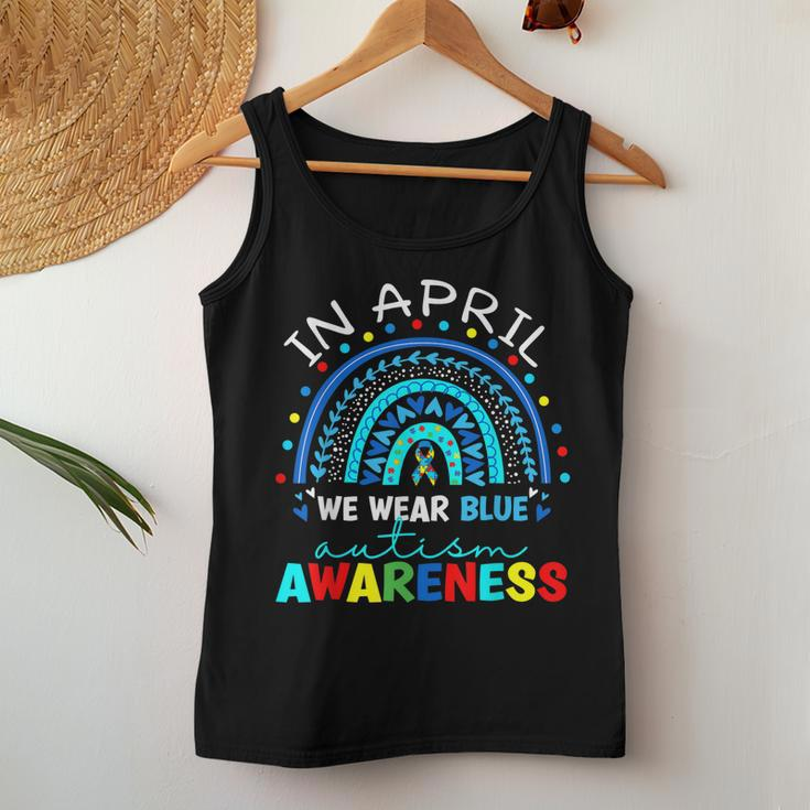 Autism Awareness Rainbow In April We Wear Blue Acceptance Women Tank Top Unique Gifts