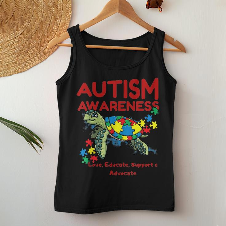 Autism Awareness Turtle Puzzle Mom Kids Teacher Gift Love Women Tank Top Basic Casual Daily Weekend Graphic Funny Gifts