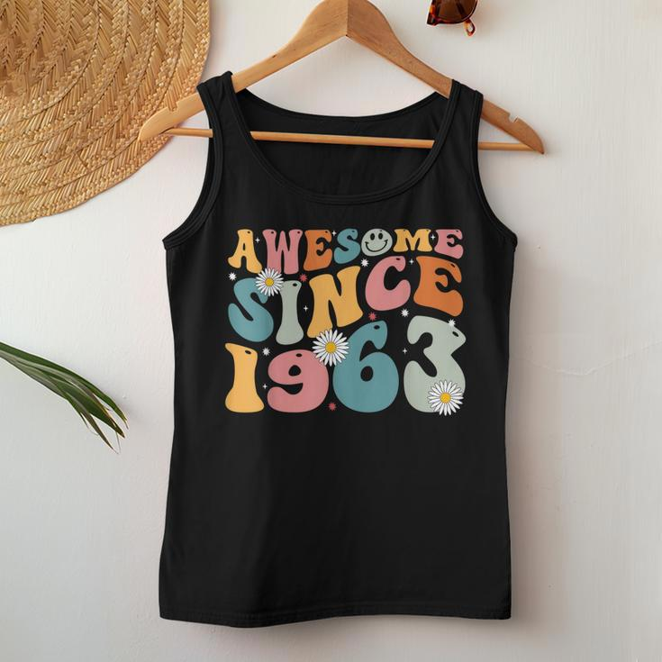 Awesome Since 1963 60Th Birthday Retro Gifts Born In 1963 Women Tank Top Basic Casual Daily Weekend Graphic Funny Gifts