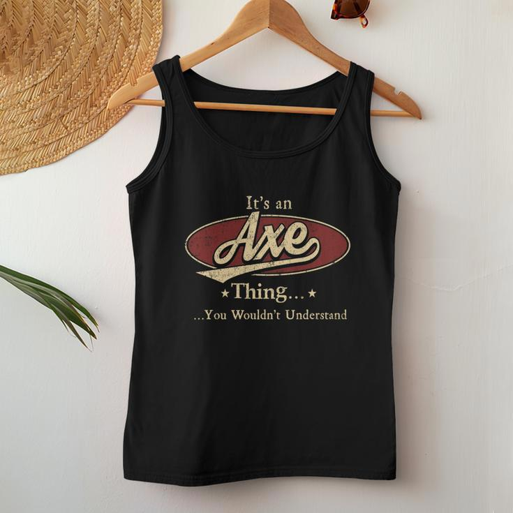 Axe Name Axe Family Name Crest Women Tank Top Basic Casual Daily Weekend Graphic Funny Gifts