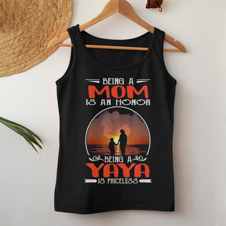 Being A Mom Is An Honor Being A Yaya Is Priceless Mother Day Women Tank Top Basic Casual Daily Weekend Graphic Funny Gifts
