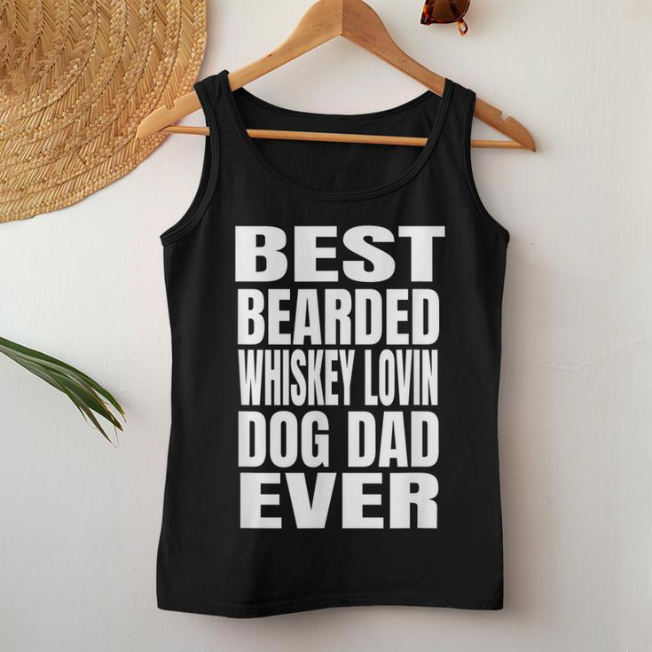 Best Bearded Whiskey Lovin Dog Dad Ever Women Tank Top Unique Gifts