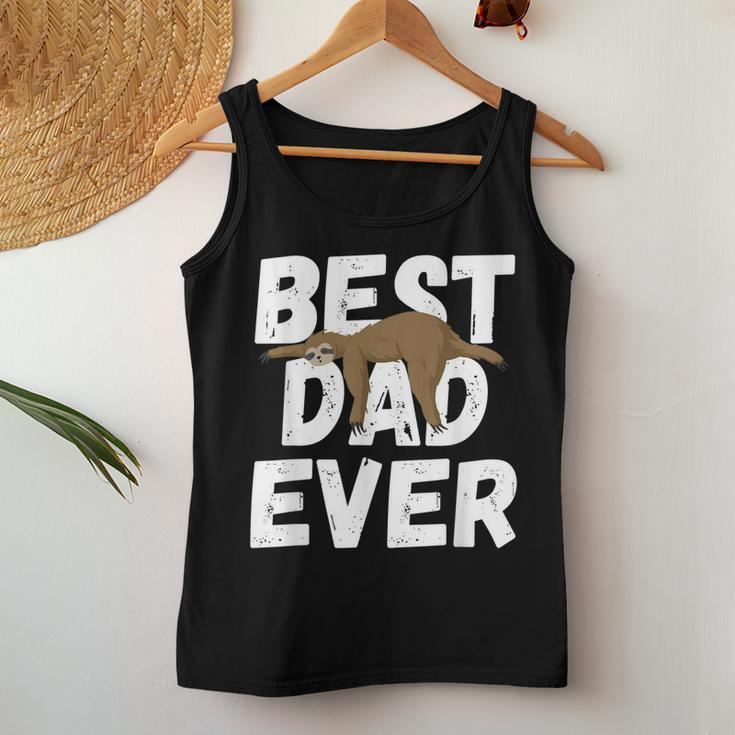 Best Dad Ever Sleeping Sloth Lazy Father Fathers Day Women Tank Top Unique Gifts