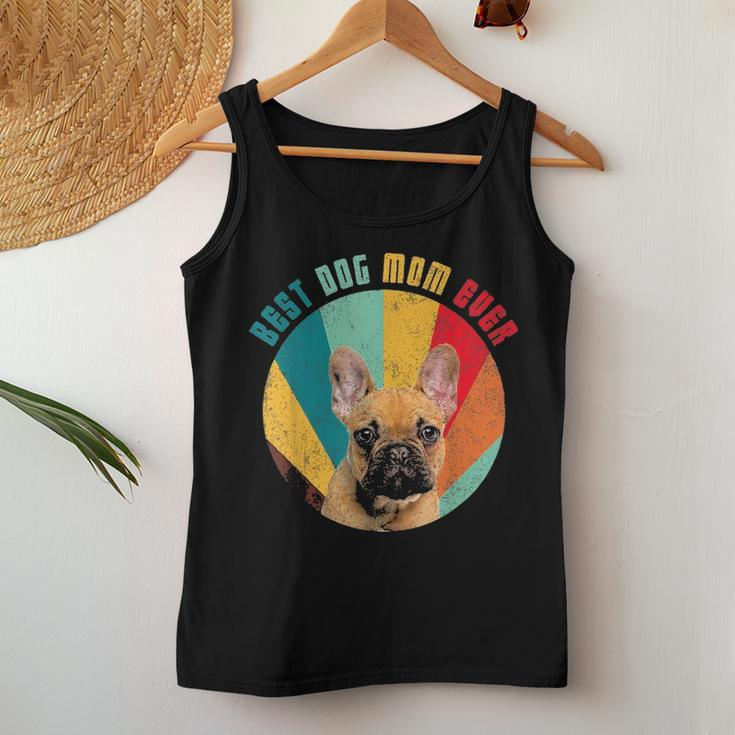 Best Dog Mom Ever French Bulldog Mom Lover Women Tank Top Basic Casual Daily Weekend Graphic Funny Gifts