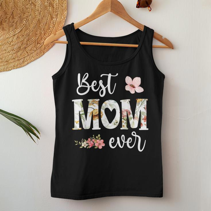 Best Mom Ever Cute Mom Floral Mom Heart Mom Women Tank Top Unique Gifts