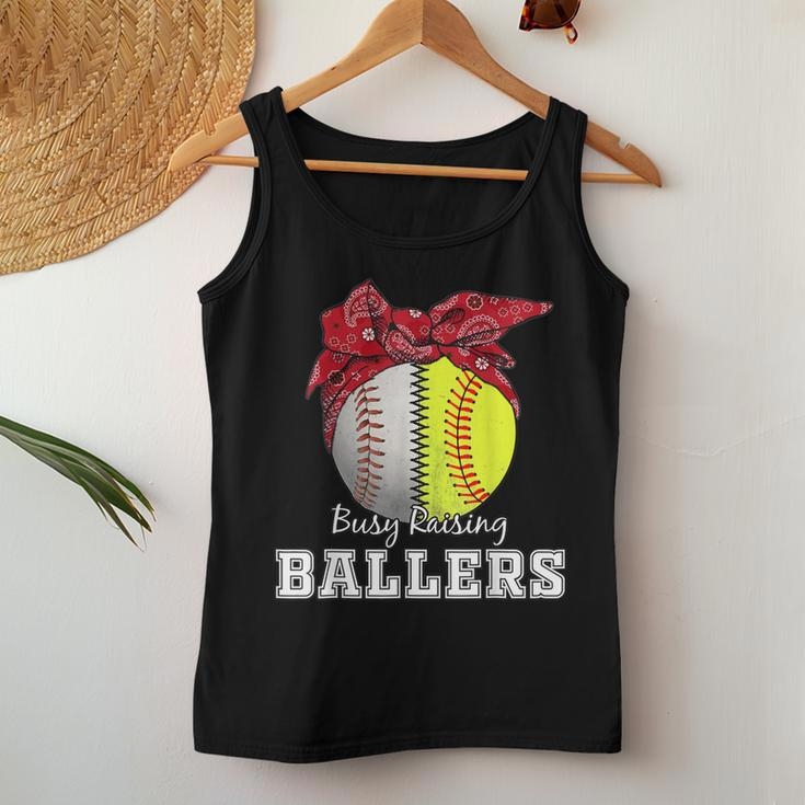 Busy Raising Ballers Softball Baseball Baseball Mom Women Tank Top Unique Gifts