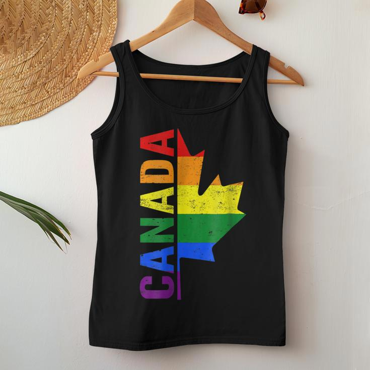 Canada Day Gay Half Canadian Flag Rainbow Lgbt T-Shirt Women Tank Top Unique Gifts