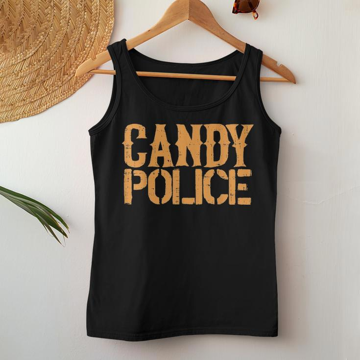 Candy Police Funny Halloween Costume Parents Mom Dad Women Tank Top Basic Casual Daily Weekend Graphic Funny Gifts