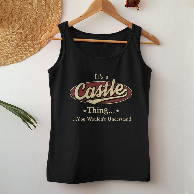 Castle Name Castle Family Name Crest Women Tank Top Basic Casual Daily Weekend Graphic Funny Gifts
