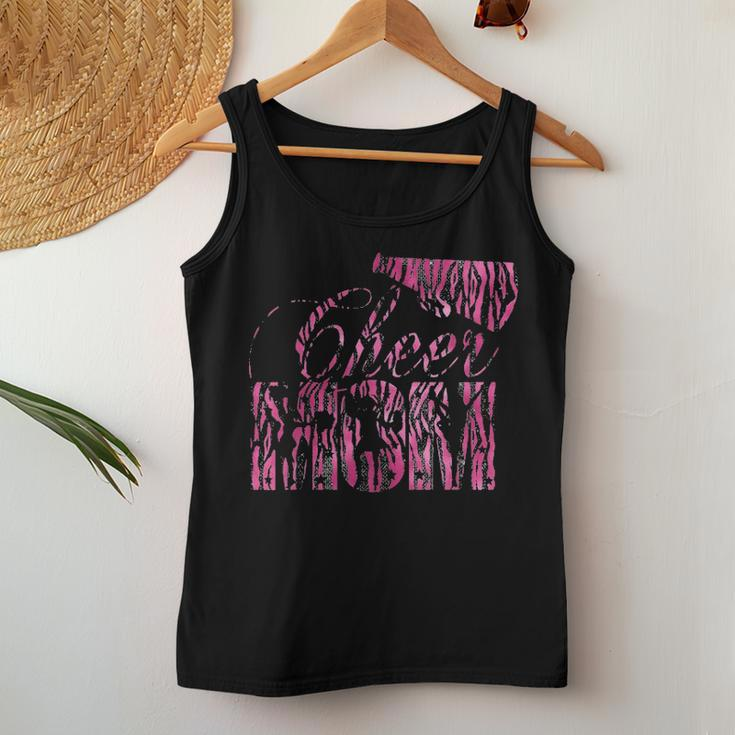 Cheer Mom Cheerleader Daughter Pink Black Tiger Women Tank Top Basic Casual Daily Weekend Graphic Funny Gifts