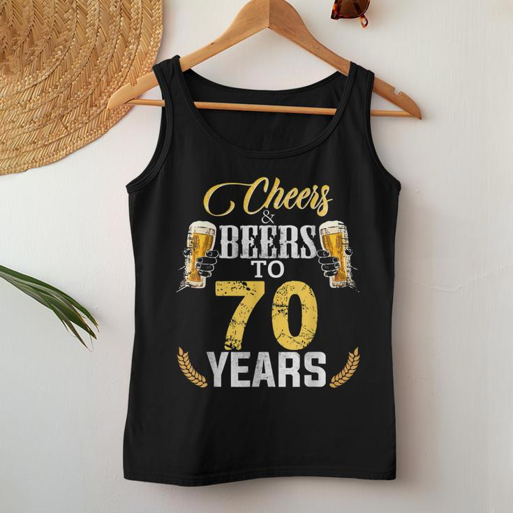 Cheers And Beers To 70 Years Old Bday Tshirt Men Women Women Tank Top Unique Gifts