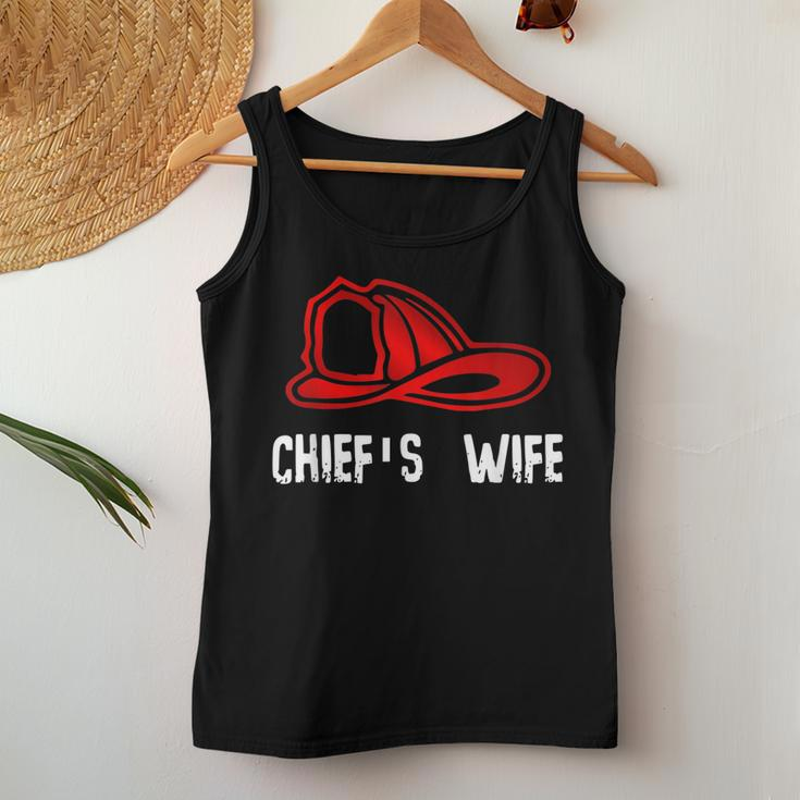 Chiefs Wife Firefighter Gift - Spouse Fire Company Women Tank Top Basic Casual Daily Weekend Graphic Funny Gifts