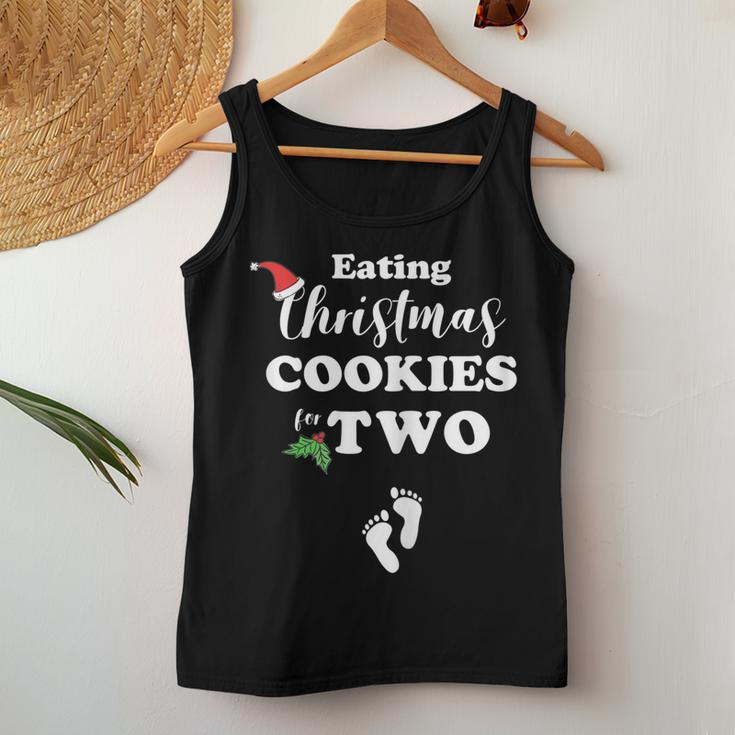 Christmas Pregnancy Mom To Be Eating Cookies For Two Women Tank Top Unique Gifts