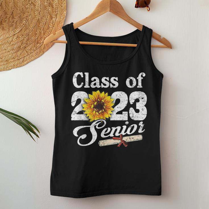 Class Of 2023 Senior High School Graduation Sunflower Gifts Women Tank Top Basic Casual Daily Weekend Graphic Funny Gifts