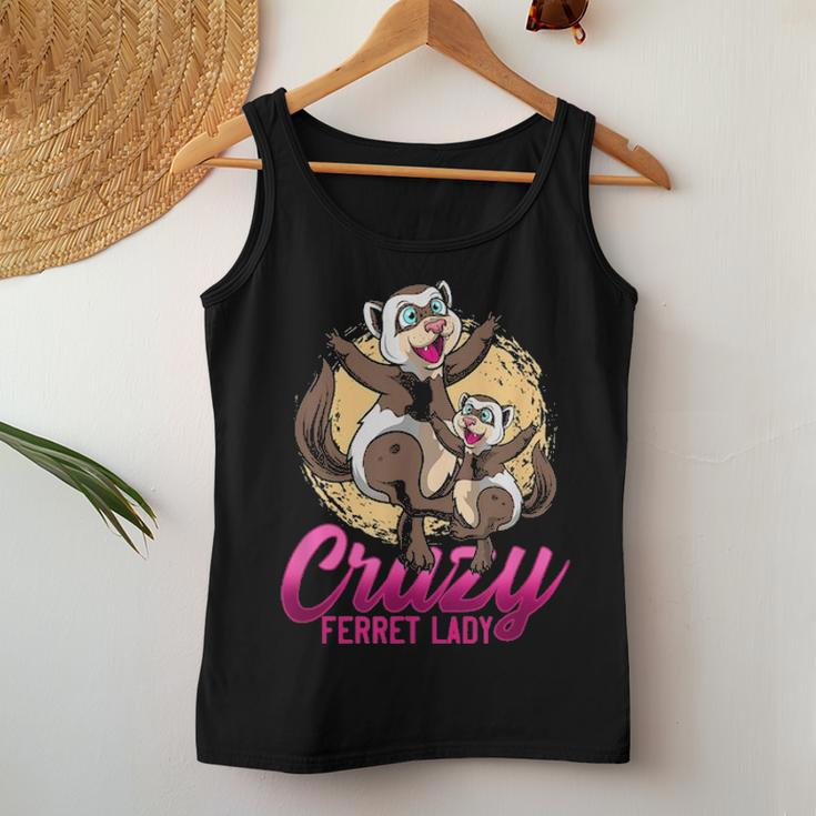 Crazy Ferret Lady Cute Pet Animal Lover Mother Daughter Women Tank Top Basic Casual Daily Weekend Graphic Funny Gifts