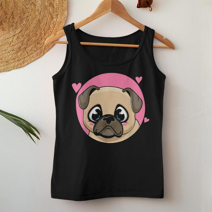 Cute Pug Gift Puppy Dog Lover Ladies Pugs Mom Girls Kids 5105 Women Tank Top Basic Casual Daily Weekend Graphic Funny Gifts