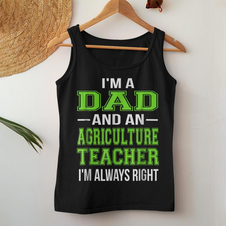 Dad Agriculture Teacher Ag Educator Women Tank Top Unique Gifts