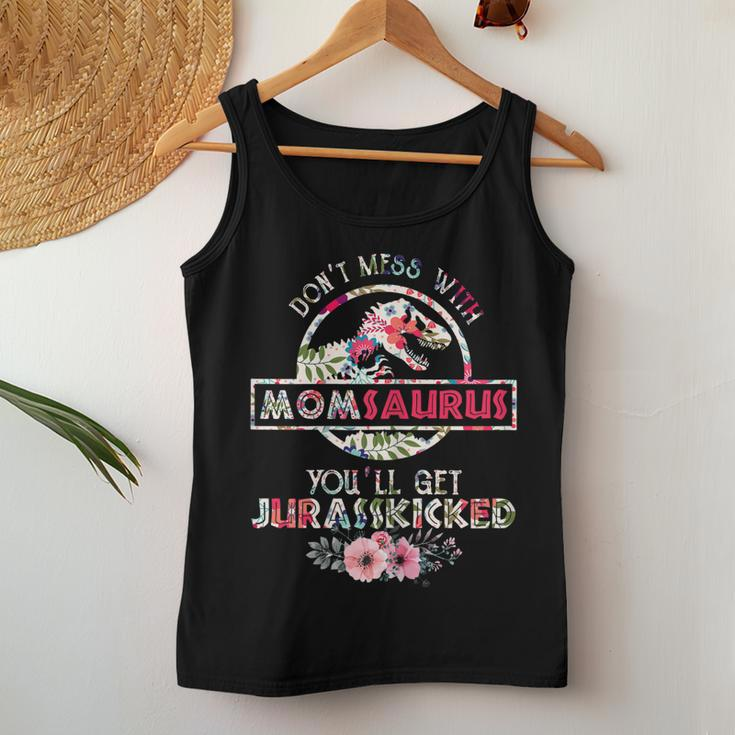 Dont Mess With Momsaurus Mix Flower Shirt Women Tank Top Unique Gifts