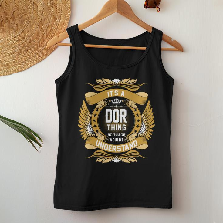 Dor Name Dor Family Name Crest V3 Women Tank Top Basic Casual Daily Weekend Graphic Funny Gifts