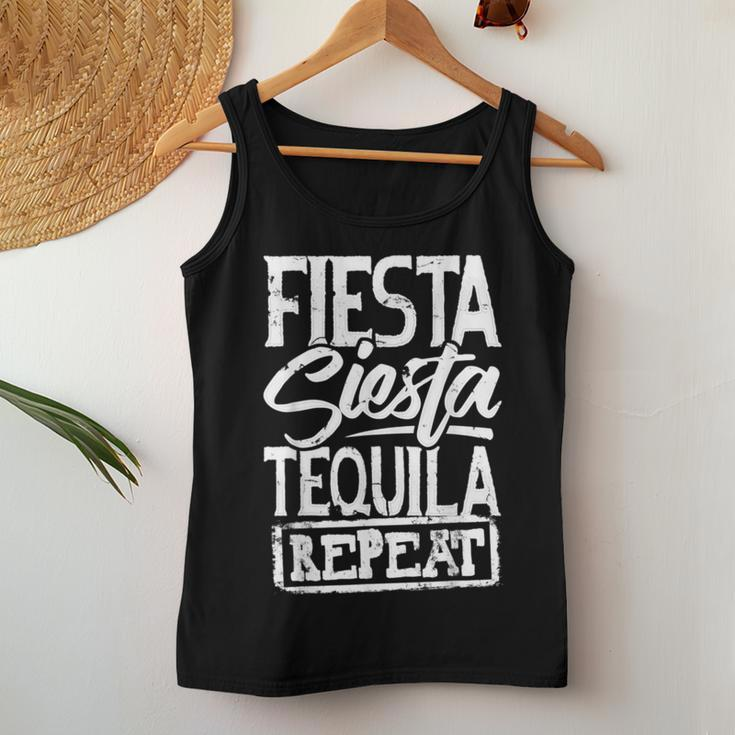 Drinking Fiesta Siesta Tequila Repeat Squad Crew Women Tank Top Unique Gifts