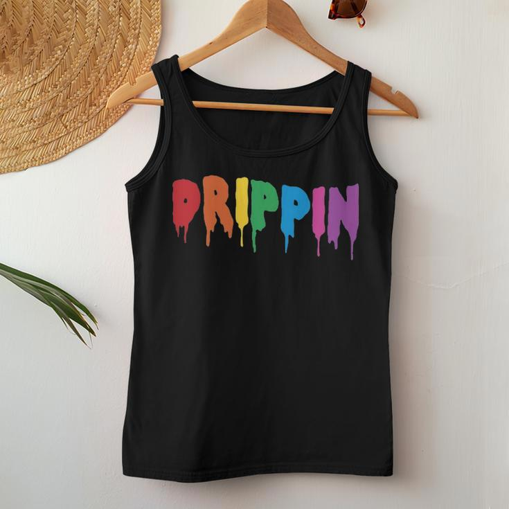 Drippin Colorful Rainbow Hip Hop Lovers Dripping Sauce Women Tank Top Basic Casual Daily Weekend Graphic Funny Gifts