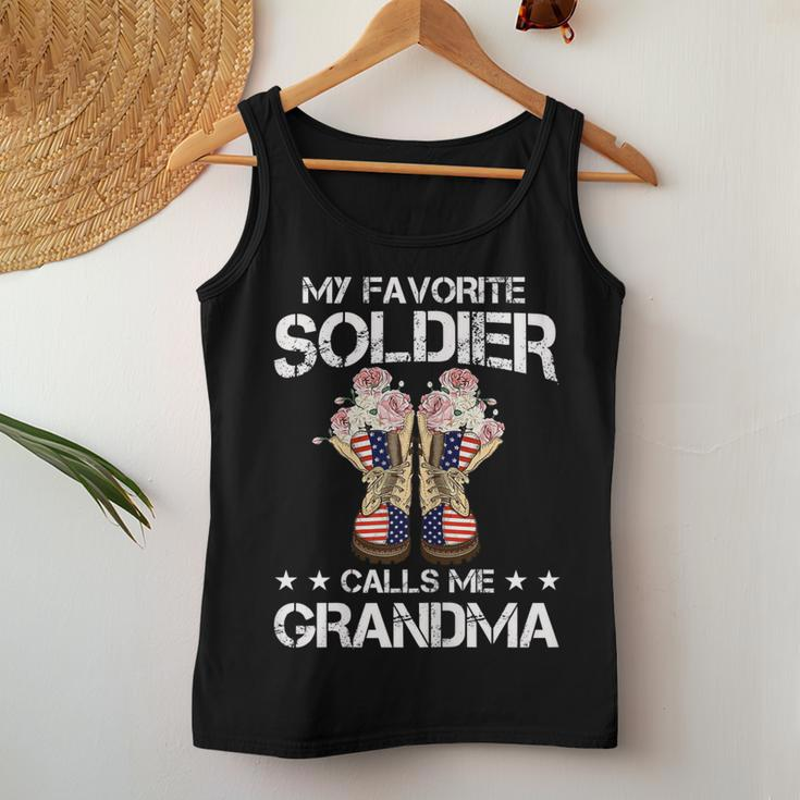 My Favorite Soldier Calls Me Grandma Proud Army Mom Women Tank Top Unique Gifts