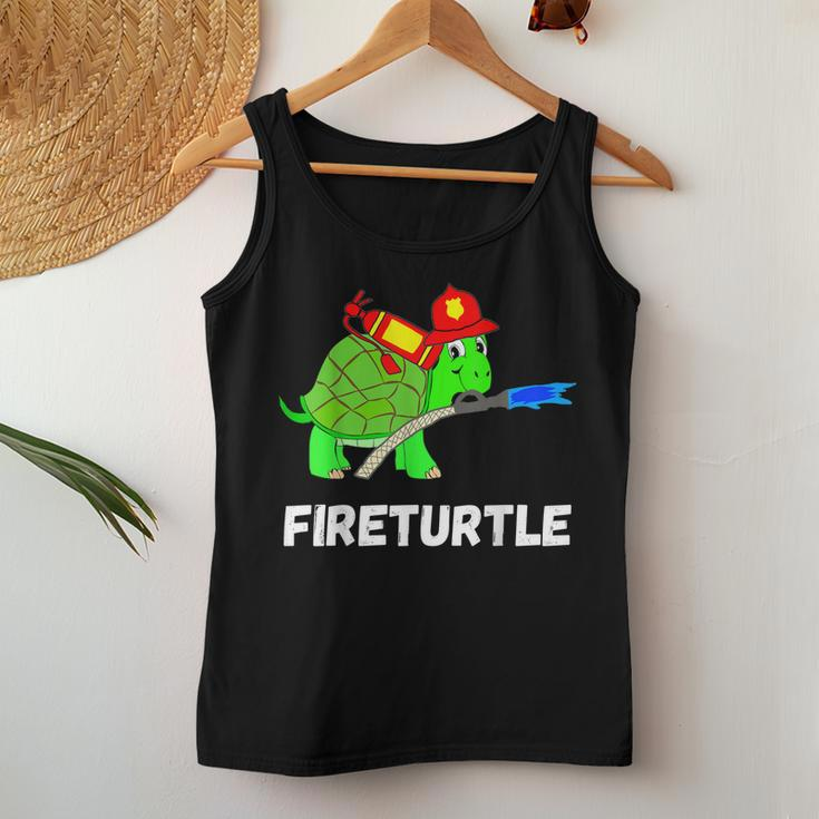 Fire Fighter Sea Turtle Tortoise Firefighter Fireman Women Tank Top Basic Casual Daily Weekend Graphic Funny Gifts
