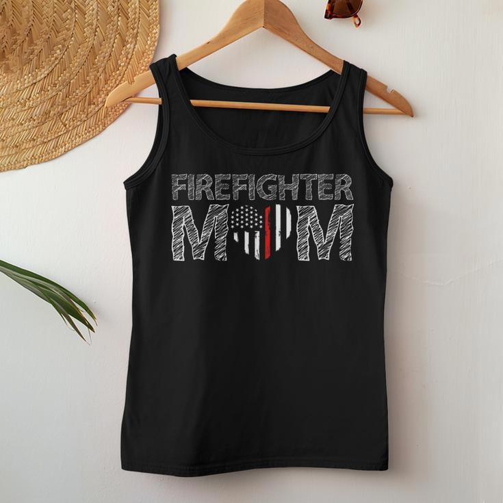Firefighter Female Fire Fighter Firefighting Mom Red Line Women Tank Top Basic Casual Daily Weekend Graphic Funny Gifts
