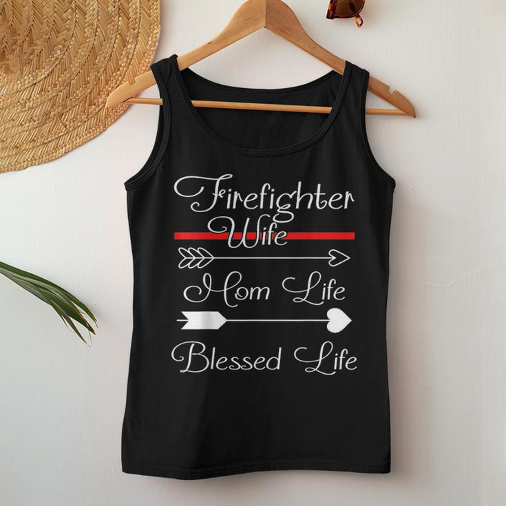 Firefighter Wife Mom Life Blessed Life V2 Women Tank Top Basic Casual Daily Weekend Graphic Funny Gifts