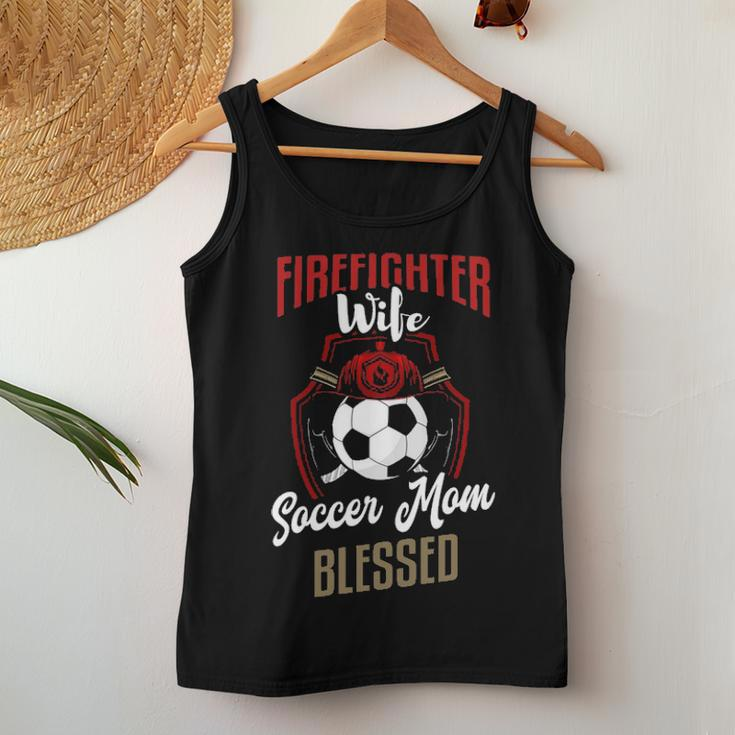Firefighter Wife Soccer Mom Firefighter Wife Gift Women Tank Top Basic Casual Daily Weekend Graphic Funny Gifts