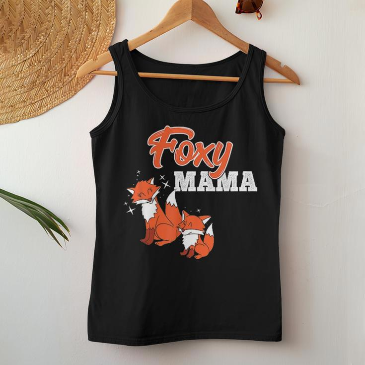 Foxy Mama Cute Mom Fox Funny Animal Mommy Gift V2 Women Tank Top Basic Casual Daily Weekend Graphic Funny Gifts