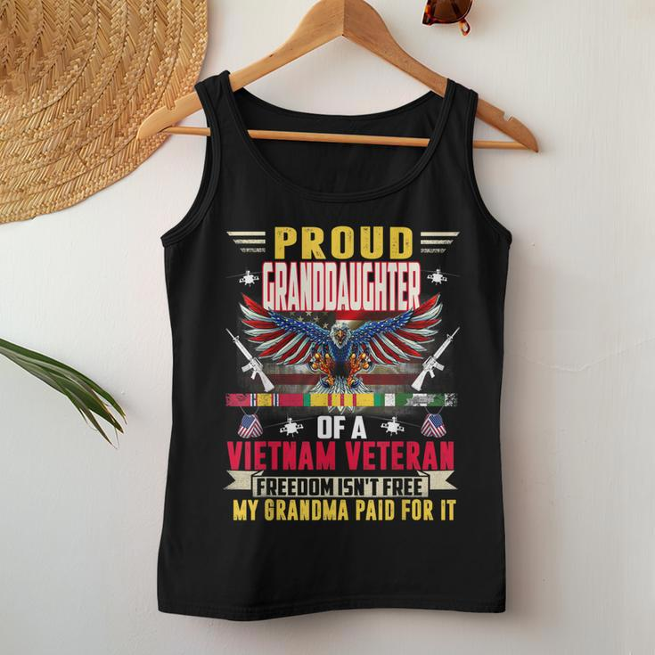 Freedom Isnt Free -Proud Granddaughter Of A Vietnam Veteran Women Tank Top Basic Casual Daily Weekend Graphic Funny Gifts