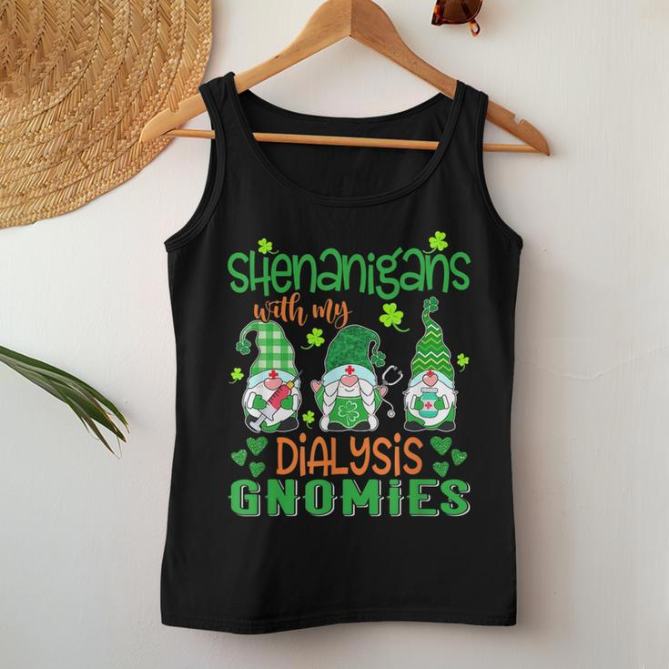 Funny Shenanigans Dialysis Gnomies St Patricks Day Nurse Women Tank Top Basic Casual Daily Weekend Graphic Personalized Gifts