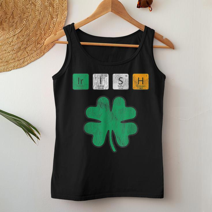 Funny St Patricks Day Science Teacher Irish Chemistry V2 Women Tank Top Basic Casual Daily Weekend Graphic Funny Gifts