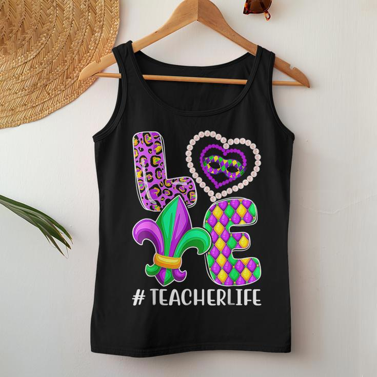 Funny Teacher Mardi Gras Family Matching Outfit V4 Women Tank Top Basic Casual Daily Weekend Graphic Funny Gifts