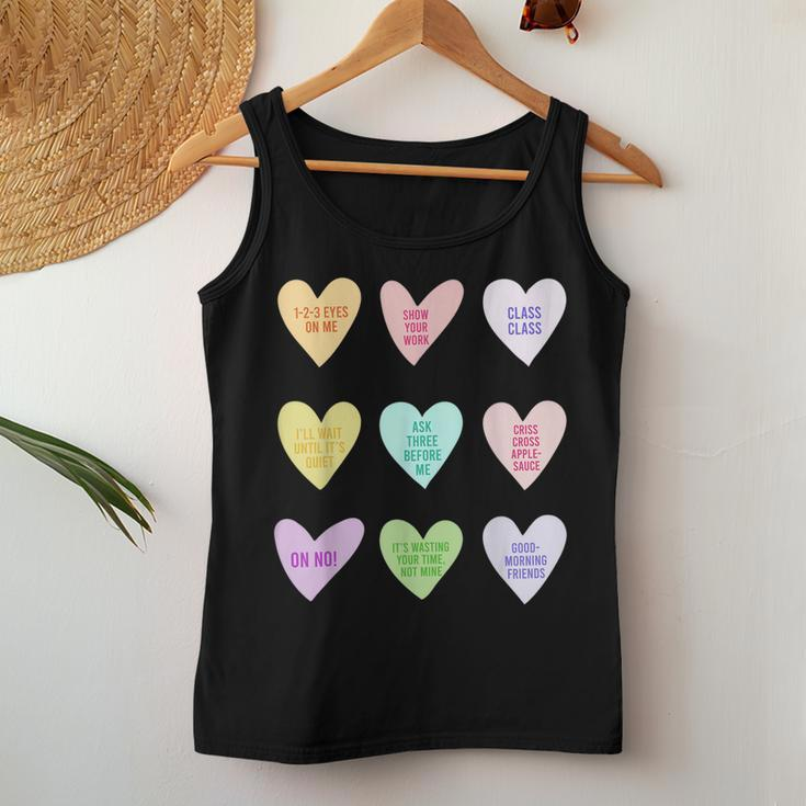 Funny Teacher Valentines Day Conversation Heart School Women Tank Top Basic Casual Daily Weekend Graphic Funny Gifts