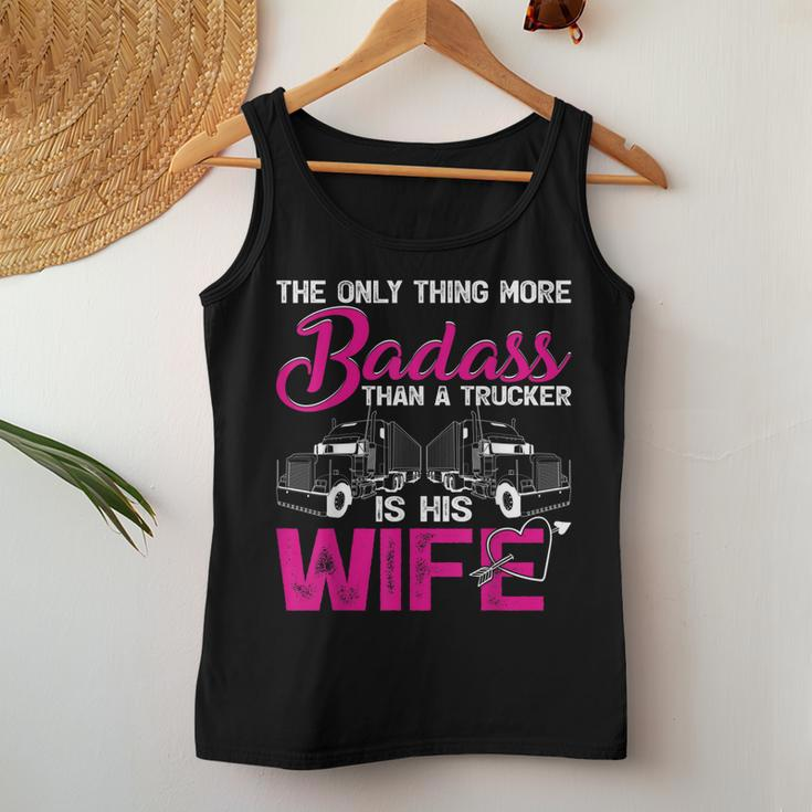 Funny The Only Thing More Badass Than A Trucker Is His Wife Women Tank Top Basic Casual Daily Weekend Graphic Funny Gifts