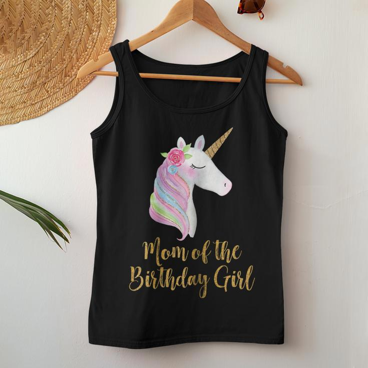 Gold Unicorn Mom Shirt Mom Of The Birthday Girl Women Tank Top Unique Gifts